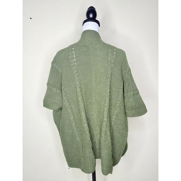 Cabi Green Cardigan Size Small/Medium Knit Shortsleeve Duster Cable Knit Boho - Picture 6 of 8